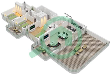 Arka Enclave Residences - 3 Bedroom Apartment Type/unit A / UNIT 4,10 FLOOR 10 Floor plan