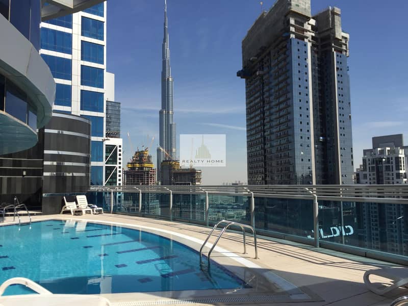 3mins from Metro | Burj view | Spacious 2BR with Chiller Free