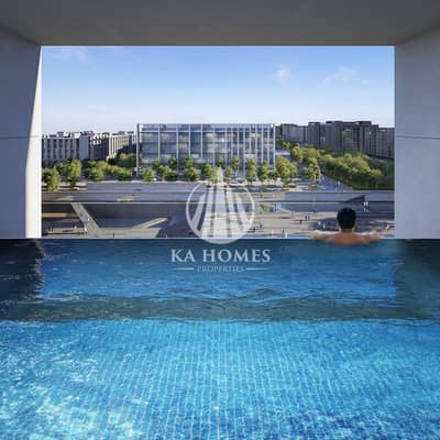 2 Bedroom Apartment for Sale in Aljada, Sharjah - 230809_Pool-view_04. jpg