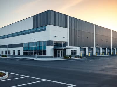 Warehouse zum zur Miete in Al Sajaa, Sharjah - Photorealistic_full_building_exterior_view_of_a_modern_industrial_warehouse_campus_inspired_by_the_reference_style_large_rectangular_warehouse_with_white_off_white_insulated_metal_wall_panels_dark_charcoal_gray_verti. jpeg Warehouse zum zur Miete in Al Sajaa, Sharjah - Photorealistic_full_building_exterior_view_of_a_modern_industrial_warehouse_campus_inspired_by_the_reference_style_large_rectangular_warehouse_with_white_off_white_insulated_metal_wall_panels_dark_charcoal_gray_verti. jpeg