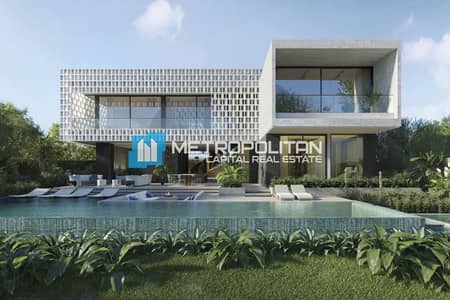 5 Bedroom Villa for Sale in Al Hudayriat Island, Abu Dhabi - Beachfront Corner Villa | Basement | Driver Room