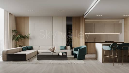 商业湾, 迪拜 1 卧室单位待售 - Aquarise Living Room-1. jpg 商业湾, 迪拜 1 卧室单位待售 - Aquarise Living Room-1. jpg
