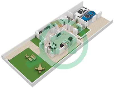 The Springs 3 - Grundriss für 3 Schlafzimmer Reihenhaus Typ 3E