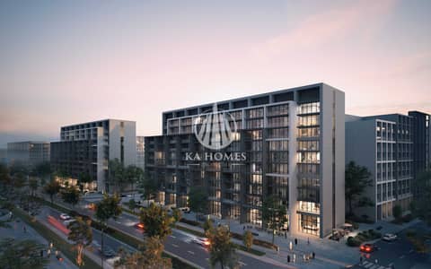1 Bedroom Apartment for Sale in Aljada, Sharjah - 220302-Nasaq 6 to 9-Semi aerial view B. jpg