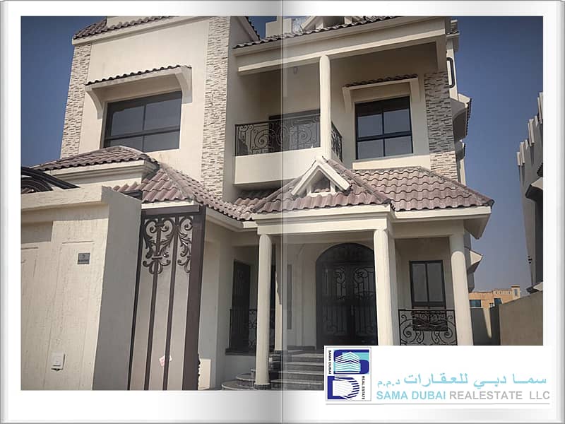 New Two floors villa for sale in Ajman- great facade -FREE HOLD