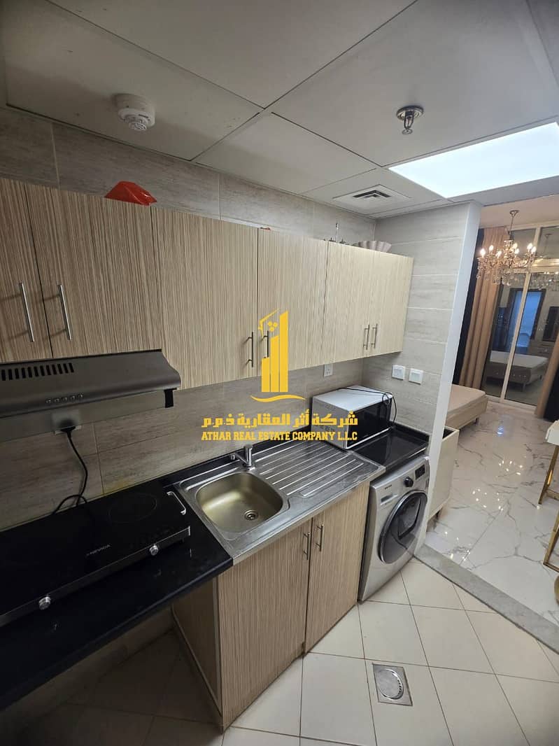 Fully furnished Studio for monthly rent in Ajman – Al Rashidiya, Oasis Towers All Bills Included with a balcony with a sea view, gym, pool - View 6