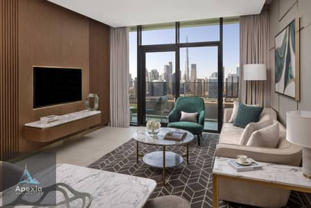 2 Bedroom Hotel Apartment for Rent in Business Bay, Dubai - Living Room. jpg