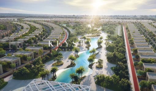 2 Schlafzimmer Townhouse zum zum Verkauf in Barashi, Sharjah - Aerial Lagoon Render - Hayyan by Alef. jpg 2 Schlafzimmer Townhouse zum zum Verkauf in Barashi, Sharjah - Aerial Lagoon Render - Hayyan by Alef. jpg