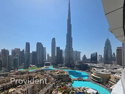 1 Bedroom Flat for Rent in Downtown Dubai, Dubai - Full Burj View | Furnished | Balcony | Study Room