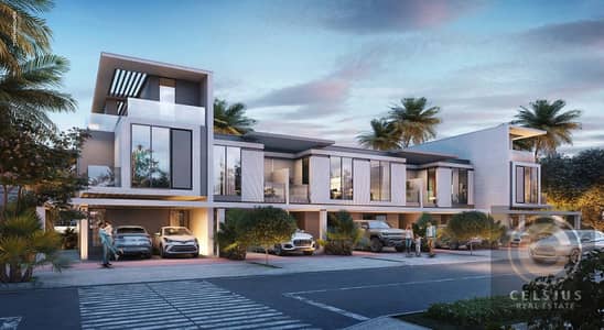 4 Camere Townhouse in Vendita a DAMAC Islands, Dubai - Townhouse front. jpeg