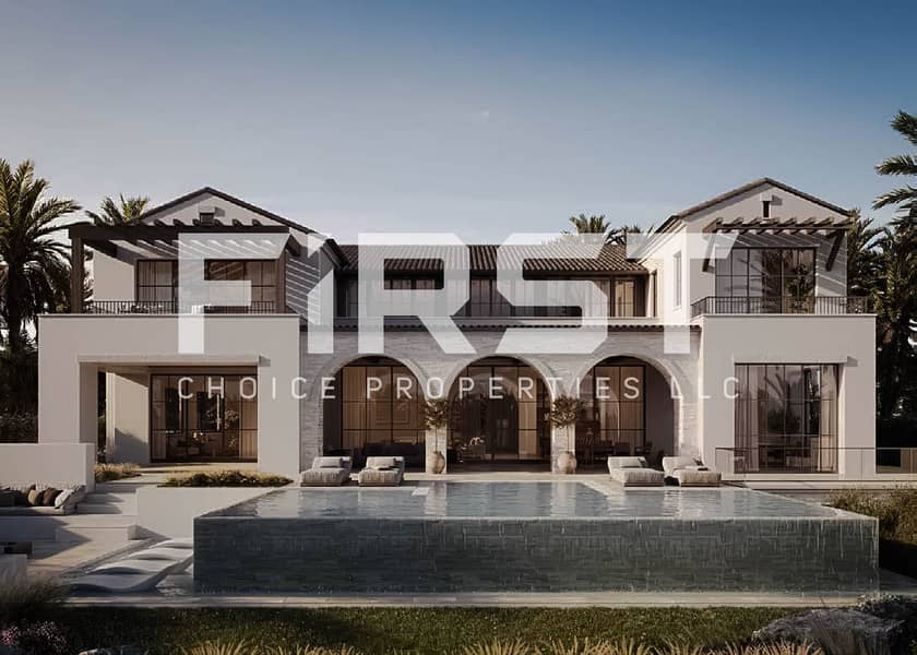 11 Street-level view of luxury 6-bedroom villa with integrated garage and driveway in Wadeem residential community, Abu Dhabi. jpg