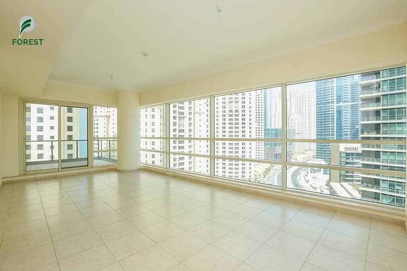 Unfurnished 2 BR with Amazing Sea and Marina View