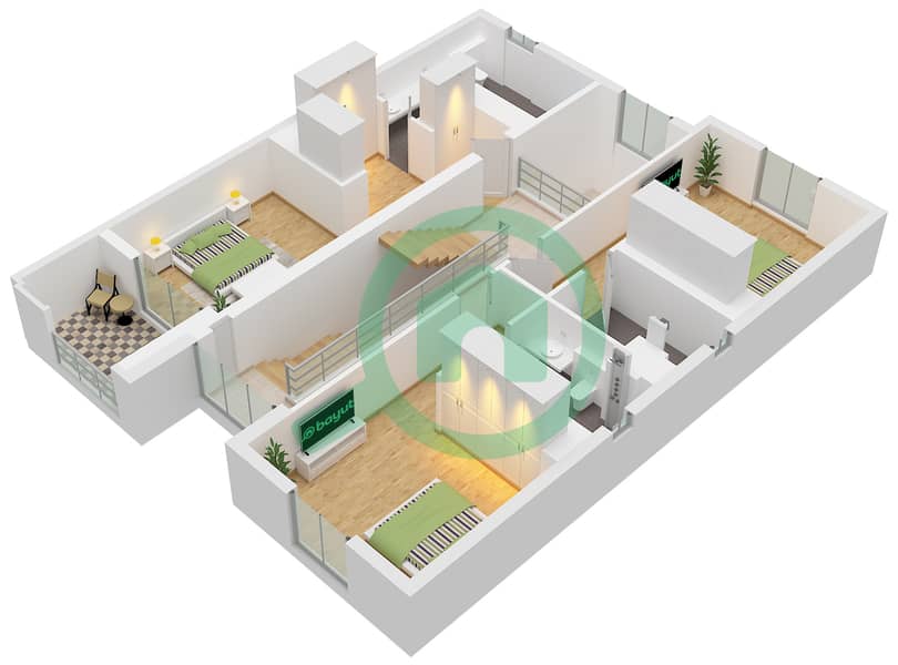 Floor First Golf Lane - 4 Bedroom Villa Type AVA-MIRROR Floor plan Floor First interactive3D