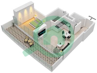 Binghatti Skyflame 2 - 1 Bedroom Apartment Type 05 Floor plan