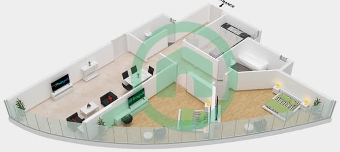Orient Towers - 2 Bedroom Apartment Type/unit A1(MI) / UNIT 5 FLOOR 13 Floor plan