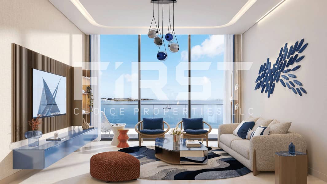 4 Spacious living room at Seamount Autograph Collection, Reem Island, offering uninterrupted sea views and natural light. jpg