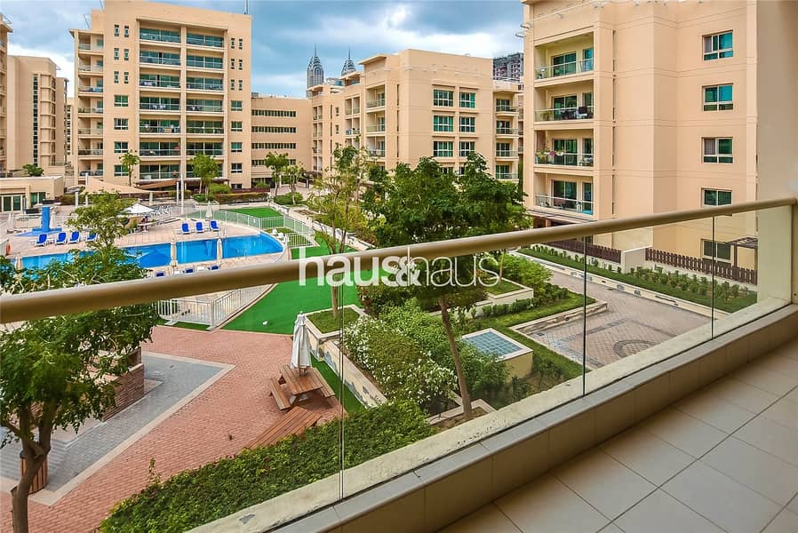Unfurnished | 2 Bed + Study | Pool View |