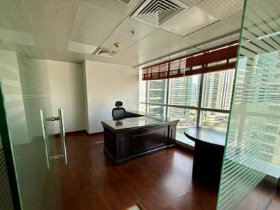 Office for Rent in Jumeirah Lake Towers (JLT), Dubai - Ready Fitted High Floor Office | 3 glass Cabins |