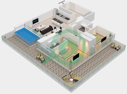 FIVE Luxe - 2 Bedroom Apartment Type 03 Floor plan