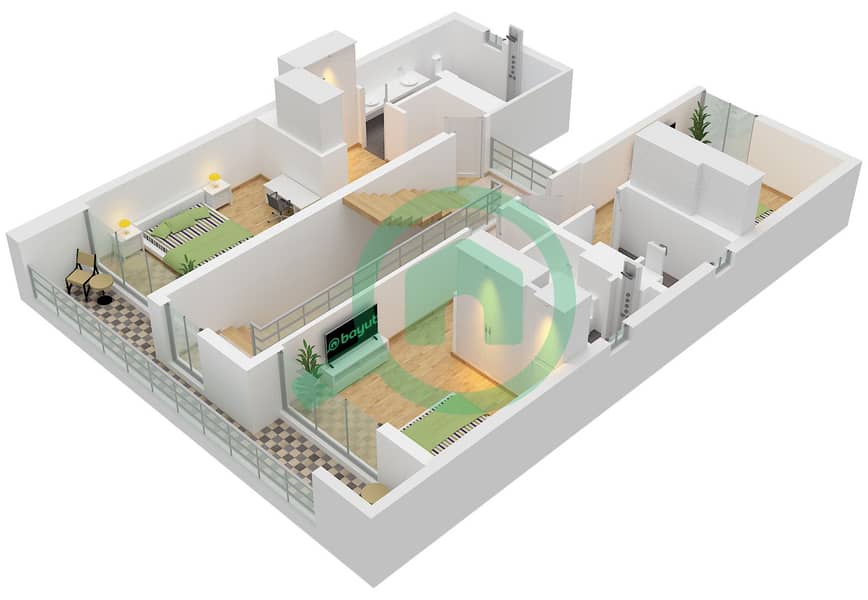 Floor First Rivera - 4 Slaapkamers Villa Type LOTUS A Plattegrond Floor First interactive3D