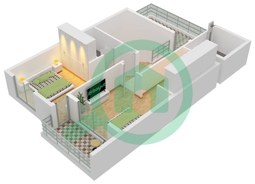 Floor First Rukan Residence - 3 Bedroom Townhouse Type G10 Floor plan Floor First interactive3D