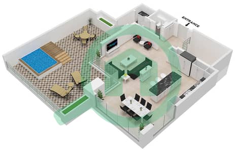 المخططات الطابقية لتصميم النموذج A1 شقة 3 غرف نوم - لاسينا