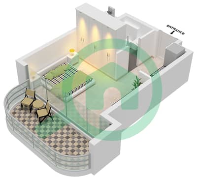 Ananda Residences Tower B - Planimetria del piano di Monolocale Appartamento Unità 8 FLOOR 3-9