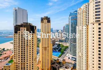 2 Bedroom Flat for Rent in Jumeirah Beach Residence (JBR), Dubai - Unfurnished | Sea and Palm Views | Vacant Now