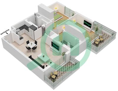 Lexington - Grundriss für 2 Schlafzimmer Wohnung Typ E