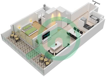 SOL Bay - 1 Bedroom Apartment Type B Floor plan