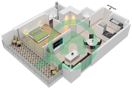 SOL Bay - 1 Bedroom Apartment Type A Floor plan