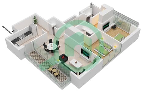 SOL Bay - 2 Bedroom Apartment Type A Floor plan