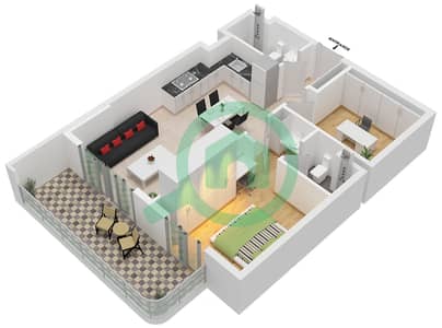 المخططات الطابقية لتصميم النموذج / الوحدة 02B / UNIT 12,13,14FLOOR1 شقة 1 غرفة نوم - ييغو 26