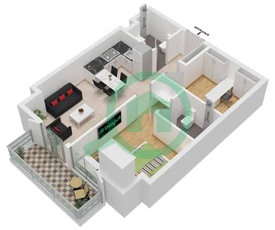 المخططات الطابقية لتصميم النموذج / الوحدة 06 / UNIT 06 FLOOR 1 شقة 1 غرفة نوم - ييغو 26