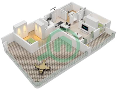 المخططات الطابقية لتصميم النموذج / الوحدة 01 / UNIT 13,15 FLOOR 10 شقة 2 غرفة نوم - ييغو 26
