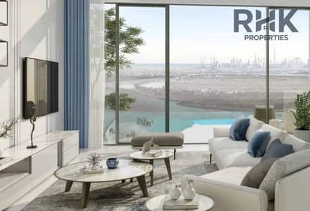 Studio zum zum Verkauf in City of Arabia, Dubai - Contemporary master bedroom with floor-to-ceiling windows in luxury Dubai residence