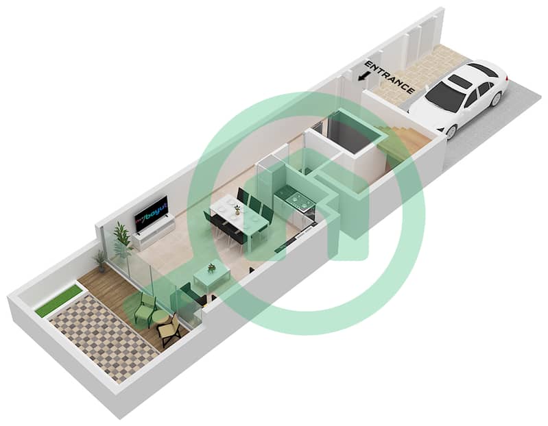 Verdana 7 - 3 Bedroom Townhouse Type A Floor plan Floor Ground interactive3D