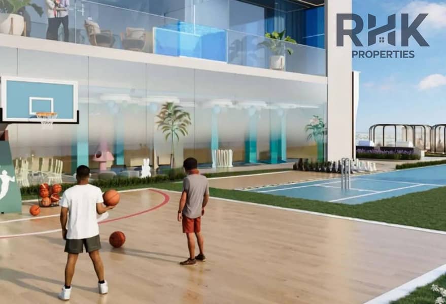 11 Outdoor basketball court and sports facilities at Danube Oasis Dubai residential development