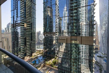 1 Bedroom Apartment for Rent in Dubai Marina, Dubai - Partial Marina | Furnished | Tram | Mid Floor