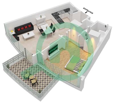 Cavalli Tower - 1 Bedroom Apartment Type B Floor plan