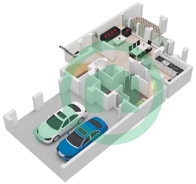 Mira Oasis 3 - Grundriss für 3 Schlafzimmer Reihenhaus Typ I