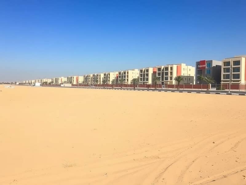 A_large_empty_residential_plot_in_the_UAE_situated_one_block_from_a_road. _The_scene_features_an_expansive_flat_sandy_terrain_without_trees_or_signs_providing_an_open_unobstructed_view. _The_sky_is_bright_blue_typical_. jpeg A_large_empty_residential_plot_in_the_UAE_situated_one_block_from_a_road. _The_scene_features_an_expansive_flat_sandy_terrain_without_trees_or_signs_providing_an_open_unobstructed_view. _The_sky_is_bright_blue_typical_. jpeg