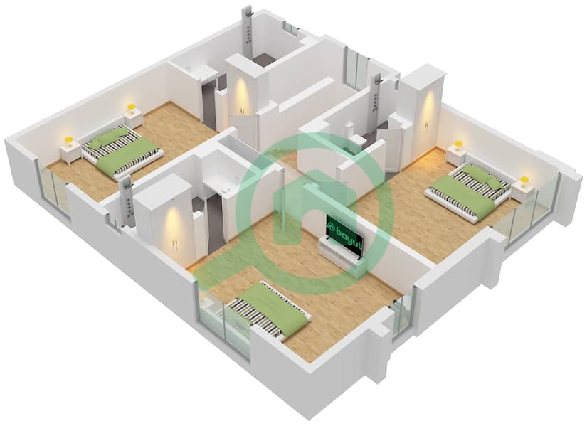 Al Helio 2 - 3 Bedroom Villa Unit 415 Floor plan Floor First interactive3D