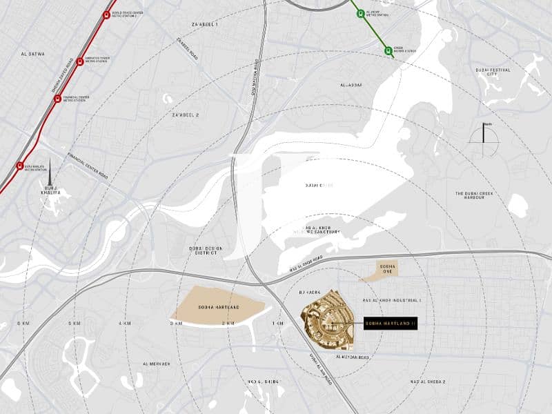 11 RC-350-003_Sobha Hartland II Location Plan micro-distance radius-Rev-02-1. jpg