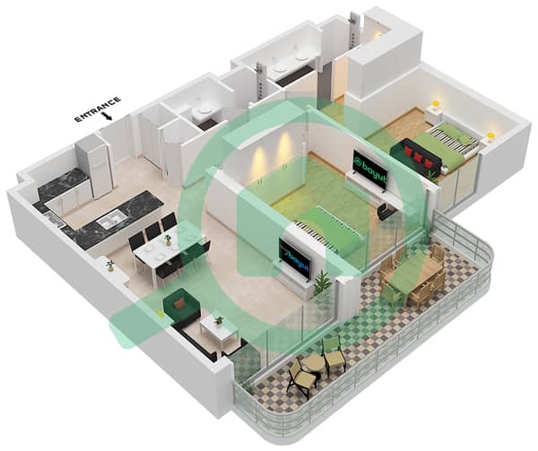Type T Unit 1 Floor 19
Unit 2 Floor 2-18 Type T Unit 1 Floor 19
Unit 2 Floor 2-18