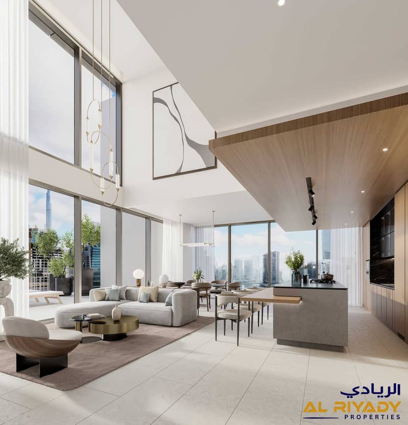 9 One River Point_Duplex living and dining. jpg