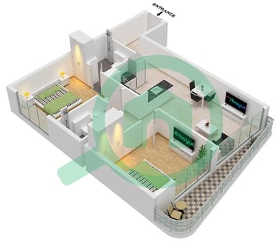 Omya Residences - 2 Bedroom Apartment Type A Floor plan