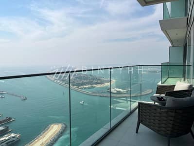 2 Bedroom Apartment for Rent in Dubai Harbour, Dubai - Fully Furnished | High Floor | Palm View | Vacant