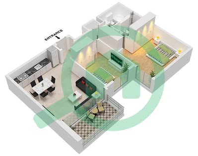 The Cove II Building 9 - Planimetria del piano di 2 Camere Appartamento Unità 8 FLOOR 2-9