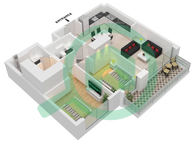 Unit 5 Floor 10-19
Unit 9 Floor 2-9 The Cove II Building 9 - Planimetria del piano di 2 Camere Appartamento Unità 5,9 FLOOR 2-19 Unit 5 Floor 10-19
Unit 9 Floor 2-9 interactive3D